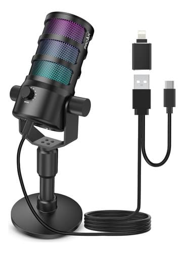 Micrófono Para Transmisión De Podcasts, Micrófono