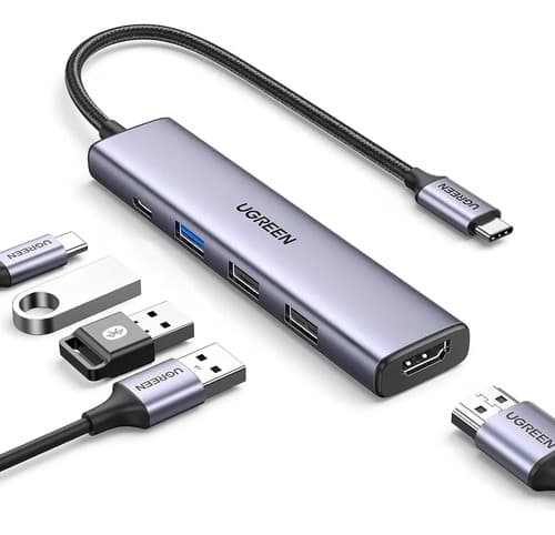 Ugreen CM136 Hub USB 5 Puertos 3.0 Plateado — imagen 1