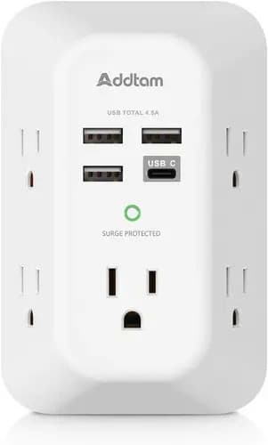 Addtam Multitoma 9 Tomas USB-C Protección Sobretensión — imagen 1